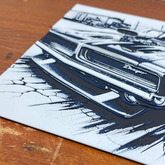 Dodge Charger Wall Art, Wall Art, Hueforge Art Print, Texture… - Picture 6 of 10